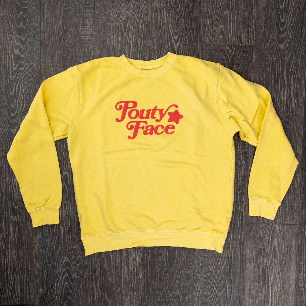 Addison Rae Pouty Face Pastel Yellow Crewneck